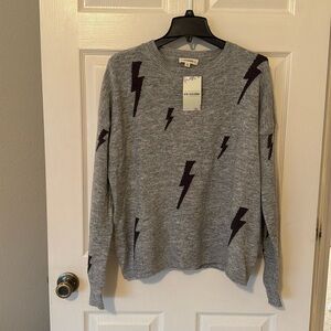 grey lightening bolt sweater